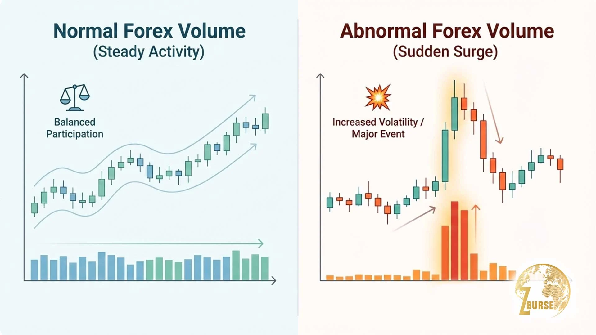 تصویری از مقایسه حجم برای والیوم تریدینگ